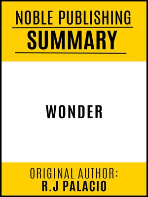 cover image of Summary of Wonder by R.J Palacio
